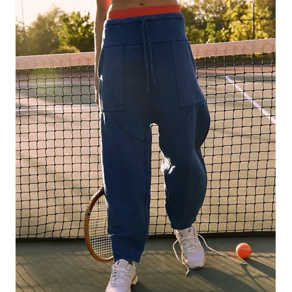 Free People FP Movement Foundation Harem Sweat Pants in Navy Royal Blue Small